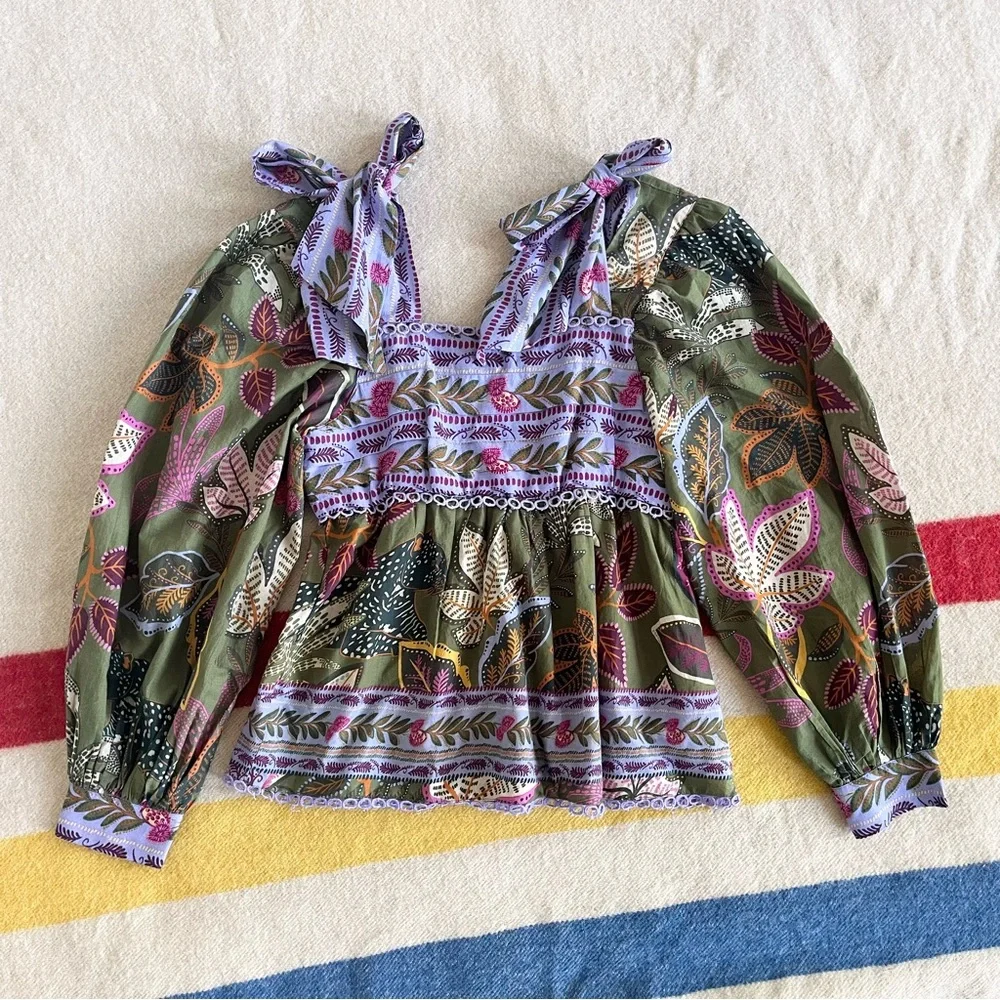 Farm Rio The Green Wild Jungle Blouse